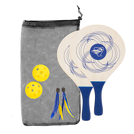 Triumph 2-in-1 Paddle Badminton Pickleball Combo Set, Blue/Wood, 35-7380-2