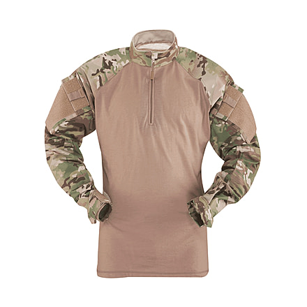 Tru-Spec 1/4 Zip Tactical Response Combat Shirt 50/50 Nylon/Cotton Rip-Stop, MultiCam/Coyote, XLarge Long 2541026