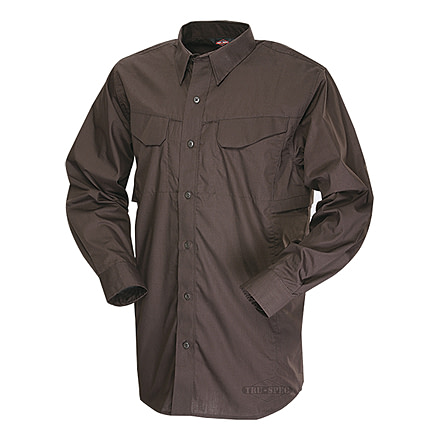 Tru-Spec 24-7 Ultralight LS Field Shirt 65/35 Poly/Cotton Rip-Stop, Brown, XLarge Long 1227026