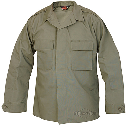 Tru-Spec Tactical Shirt, TRU OD Green PC RS LS, Extra Large Long 1379026