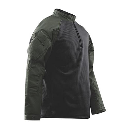 Tru-Spec 2591025: T.R.U. 1/4 Zip Winter Combat Shirt 65/35 Polyester/Cotton Rip-Stop, Olive Drab, Large Long