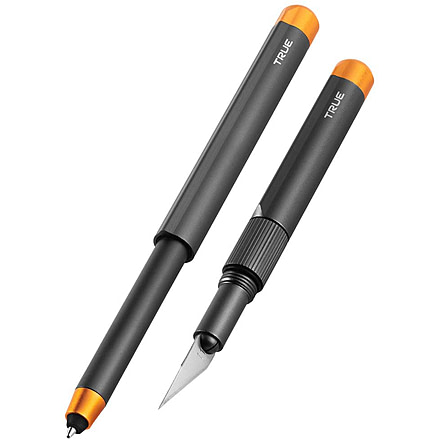 TRUE Keychain Pen/Knife Combo Tin, Black, TRU-PEN-0002