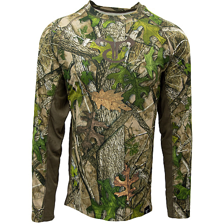 TrueTimber ShaleCanyon Long Sleeve Crew - Mens, HTC Green/Canteen, Medium, 0766-HTC Green-M