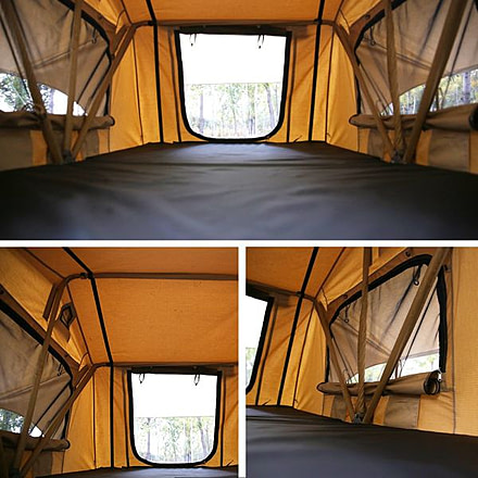 TRUSTMADE Rooftop Tent for 4x4 Cars, Beige Cover/Orange Top, Open-74.8 x 94.5 x 51.2in, OR02RT02-SoftBeige
