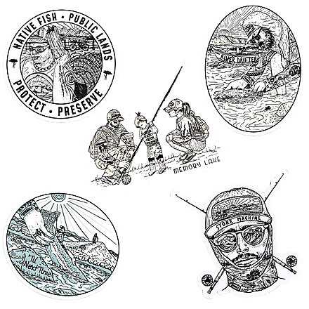 Trxstle River Bum Sticker, 5-Pack, Small, AC-STI-RIV-MU