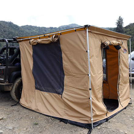 Tuff Stuff Overland Awning Camp Shelter Room w/ PVC Floor, 280G Material, 6.5 x 8 ft, Sand, NSN N, TS-AWN-CSR-280G