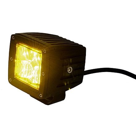 Tuff Stuff Overland LED Cube Amber Spotlight, 2x2 inch, Dust/Fog/Spot Beam, 20 Watt, 1860 Lumens, Amber, NSN N, TS-LED-2X2-DF-AMB