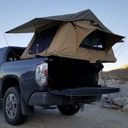 Tuff Stuff Overland Rooftop Tent 2 Person Delta Overland Sand, Sand Tent/Black Cover, NSN N, TS-RTT-DLT