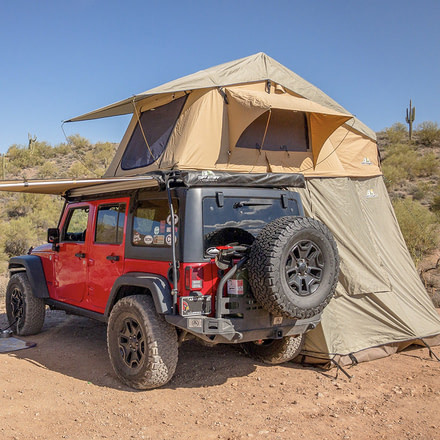 Tuff Stuff Overland Rooftop Tent & Annex Room 3 Person Ranger Overland Sand, Sand Tent/Black Cover, NSN N, TS-RTT-ANX-RAN