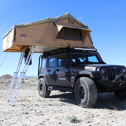 Tuff Stuff Overland Rooftop Tent &amp; Annex Room 5 Person Elite Overland, Sand Tent/Black Cover, NSN N, TS-RTT-ANX-ELT
