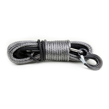 Tuff Stuff Overland Synthetic Winch Rope, 100 Foot x 1/2 Inch, 21 145 Lb Capacity, Black, NSN N, TS-SYN-12-GR