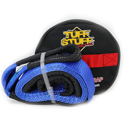 Tuff Stuff Overland Tree Saver Winch Strap w/ Storage Case, 10 Foot x 3 Inch, 26 500 Lb Towing, NSN N, TS-WS-10-XT