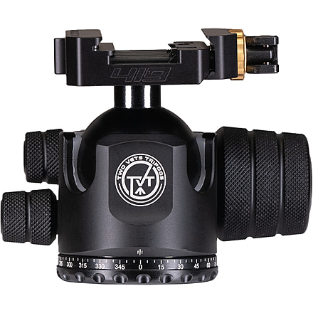 Two Vets Tripods Inc 44MM Dual Tension Ballhead w/Arcalock Dual Clamp, Arca Swiss and Picatinny, Black, 3in, 850044845279