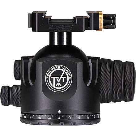 Two Vets Tripods Inc 55MM Dual Tension Ballhead w/Arcalock Dual Clamp, Arca Swiss and Picatinny