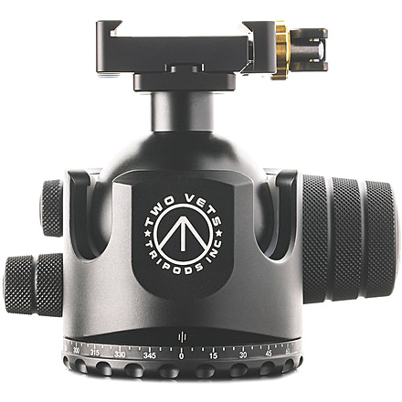 Two Vets Tripods Inc 55mm Dual Tension Ballhead W/ Area 419 Arcalock QD, Black, 4in, 850044845187