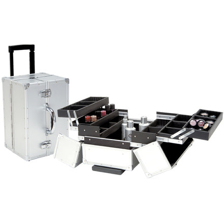 TZ Case AB100T-S Large Professional Makeup Beauty Case - Silver AB100T-S