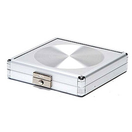TZ Case CD212 Small Aluminum CD/DVD Case - Smooth Silver Circle CD212DSC