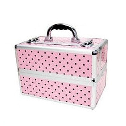 TZ Case Pink Beauty Collection TC07 Beauty Case - Pink w/ Black Dots TC-07-PBD
