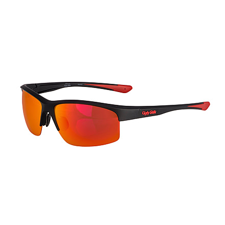Ugly Stik USK012 Sunglasses, Black Frame, Red Mirror (Copper Base) Lens 1479137