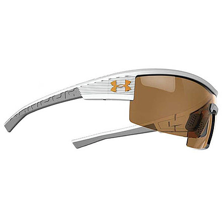 Under Armour Fire, Satin White Frame w/Charcoal Gray Rubber,Brown Lens, U8600065-111120