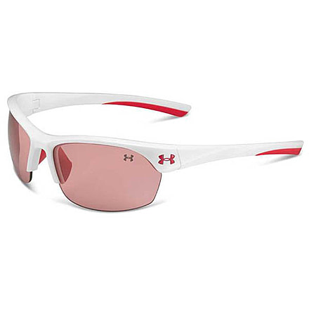 Under Armour Marbella, Satin White w/Hot Coral Rubber, Crimson Lens, U8600066-111170