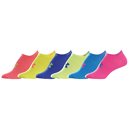 Under Armour 9-11 Ua Wmns 6pk Neon No Show-neo - UA 3189-MD-NEO