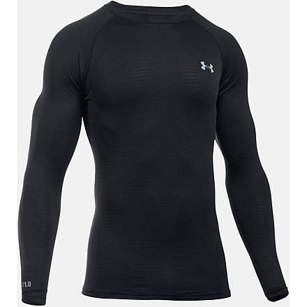 Under Armour Base 1.0 Crew Shirt - Men's-Black/Steel-Large