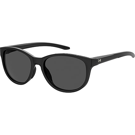 Under Armour Breathe Sunglasses with Shiny Black Frame and Grey Lens, Medium, UA0014GS 807-IR