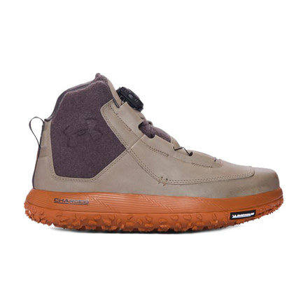 Under Armour Fat Tire Leather Hiking Boot - Men's-Dune/Orange/Char-Medium-10.5