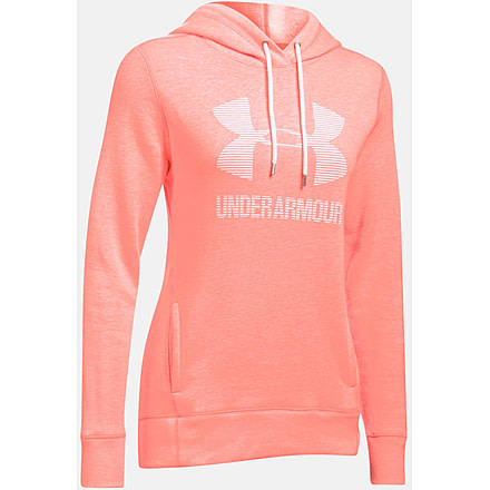 Under Armour Favorite Fleece Sportstyle Hoody - Women's-London Orange Heather/White-X-Small