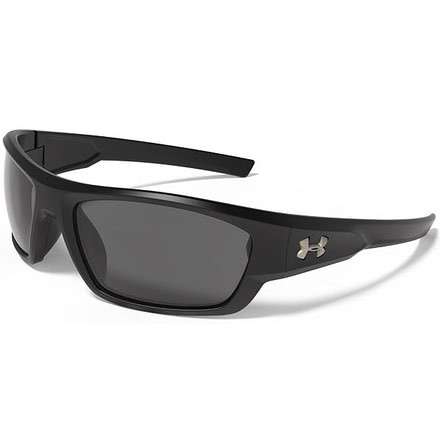 Under Armour Force Storm Sunglasses, Satin Black/Black Frame, Gray Polarized Lens U8630086-010108