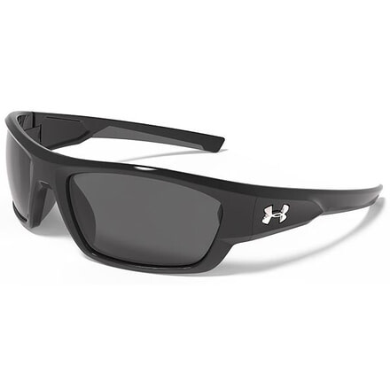 Under Armour Force Sunglasses, Shiny Black/Charcoal Frame, Gray Lens U8600086-000900