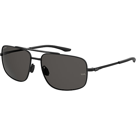 Under Armour Impulse Sunglasses with Matte Black Frame and Grey Polarized Lens, Medium, UA0015GS 003-M9