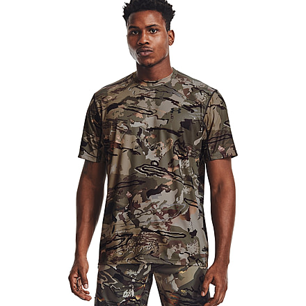 Under Armour Iso-Chill Brushline Short Sleeve Shirt - Mens, UA Forest All Season Camo, Medium, 1361310994MD