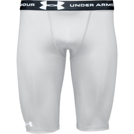 Under Armour Men's HeatGear Long Compression Short - White Color 100126L-100