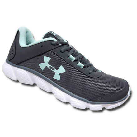 Under Armour Micro G Assert 7 Road Running Shoe Graphite/White/Refresh Mint 9 US 3020674-102-9