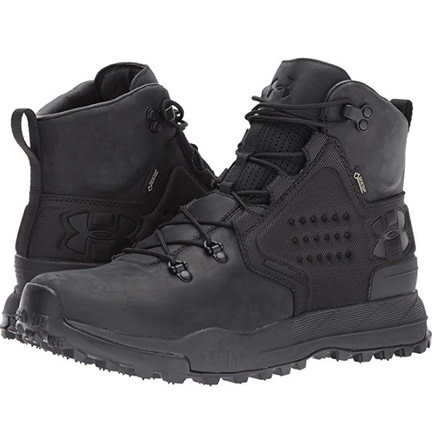Under Armour Newell Ridge Mid GTX Leather Hiking Shoe - Men's-Black/Black/Black-Medium