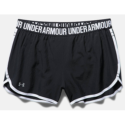 Under Armour Perfect Pace Short - Women's-Black/White/Reflective-Large