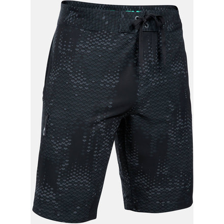 Under Armour Reblek Printed Board Short - Men's-Stealth Gray/Blackout Navy/Absinthe Green-28 Waist