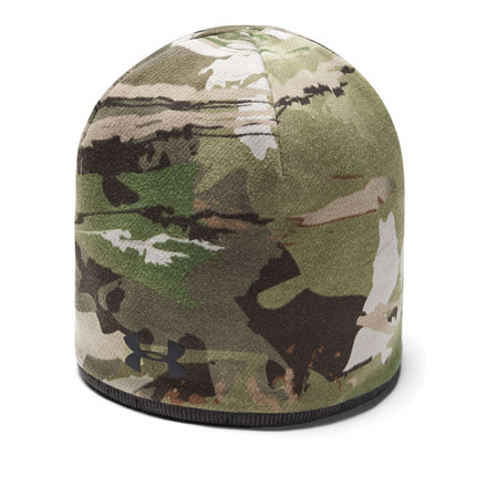 Under Armour Reversible Camo Beanie - Mens, UA Forest Camo/Blaze Orange, OSFA, 1343194-940-OSFA