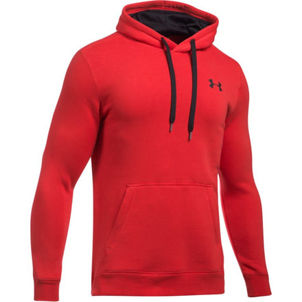 Under Armour Rival Fitted Pull Over Hoodie - Men's, Red/Black, Extra Large, 1302292-600-XL