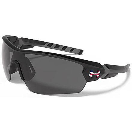 Under Armour Rival Freedom Sunglasses, Satin Black/Charcoal Gray Frame, Gray Lens U8613090-010900