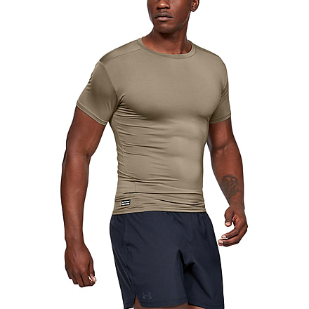 Under Armour Tactical HeatGear Compression Short Sleeve T-Shirt - Mens, Federal Tan, 3X-Large, 12160074993X