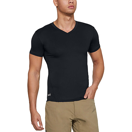 Under Armour Tactical HeatGear Compression V-Neck T-Shirt - Mens, Black, 2X-Large, 12160100012X