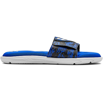 Under Armour UA Ignite Striker DPM VI Slides - Men's, 14, White/Blue, 302270810014