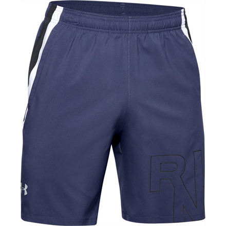 Under Armour UA Launch SW Branded 7 Graphic Shorts - Mens, 2XL, Blue Ink, 13501534972X