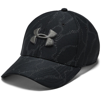 Under Armour UA Printed Blitzing 3.0 Stretch Fit Cap - Men's, Medium/Large, Black, 1305038003ML