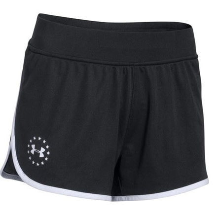 Under Armour Womens FREEDOM Short,Black/White,Large 1256293002LG
