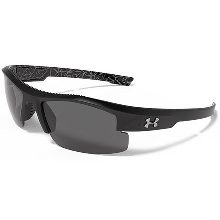 Under Armour Youth Nitro L Sunglasses, Black/Silver Frame,Gray Multiflection Lens U8600048-018801