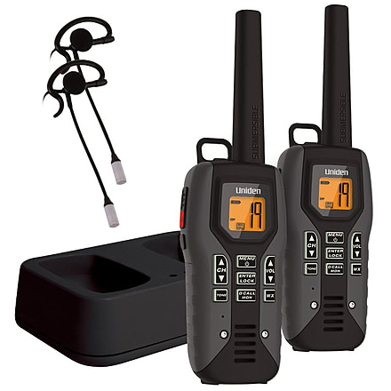 Uniden 50-Mile GMRS/FRS Radio - 2 Radios, Micro USB, Charge Cradle, TRU waterproof, Boom VOX Headset, Black GMR5098-2CKVP
